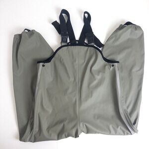 Reima Lammiko Waterproof Rubber Bib Pants Grey Green Kids 128 cm Sz 8Y